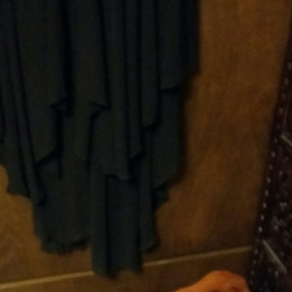 NWOT P LUCA MILAN Black Sheer High/Low Skirt - Picture 2 of 7